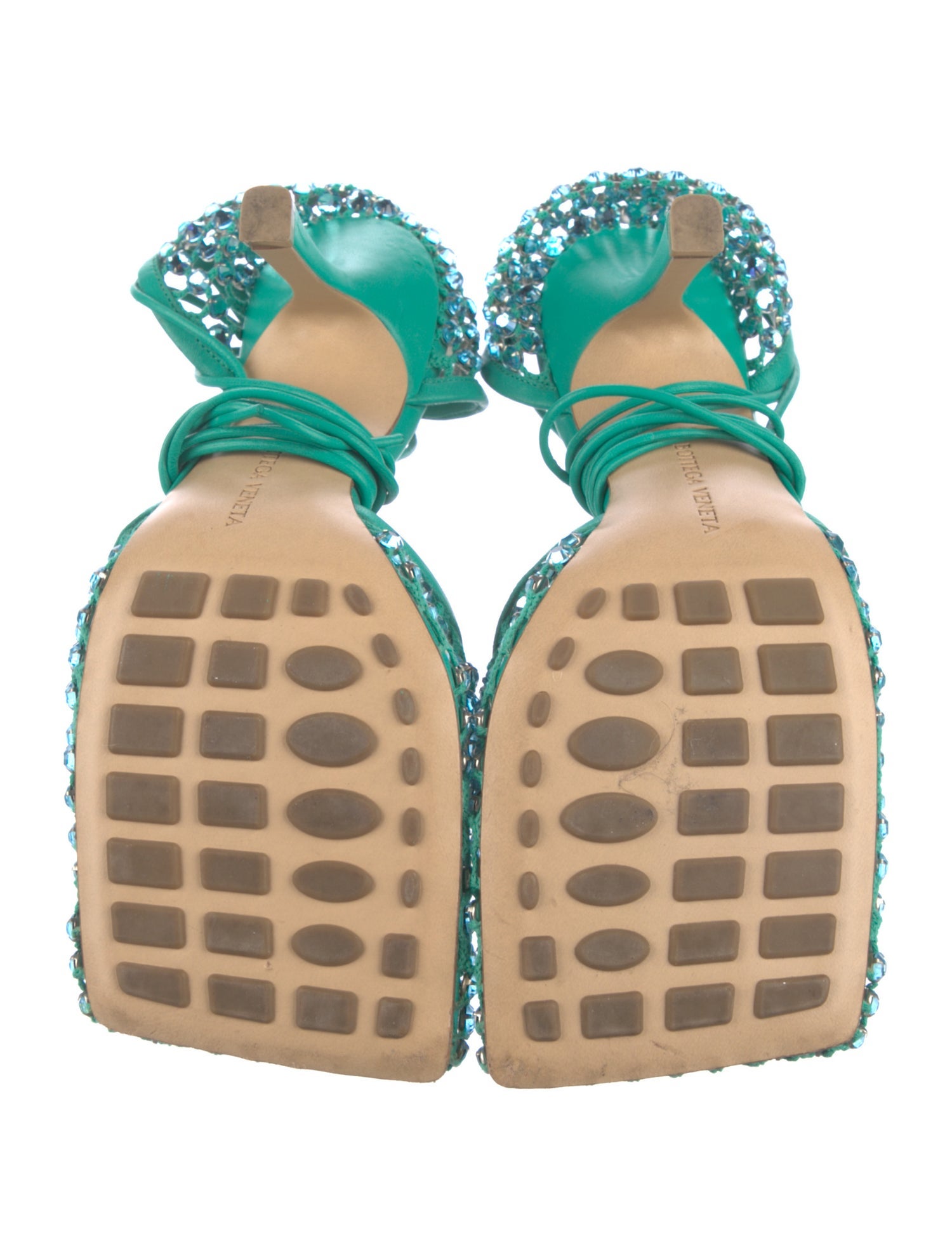 Bottega Veneta Mesh Crystal Embellishments Slingback Pumps